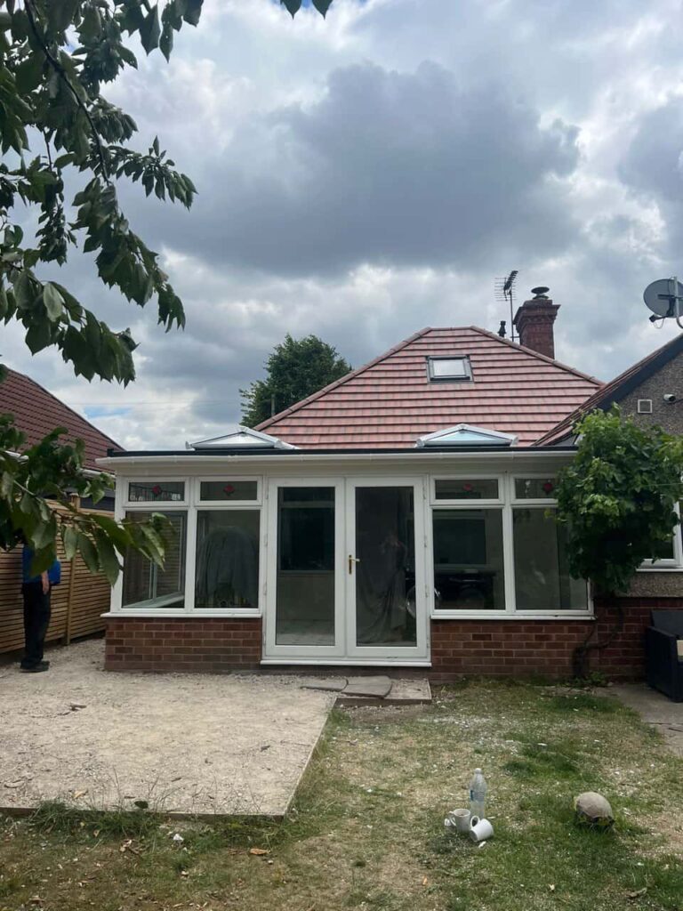 This is a photo of a hipped roof on a bungalow that has just had roof repairs carried out. Works carried out by Belper Roofing Repairs